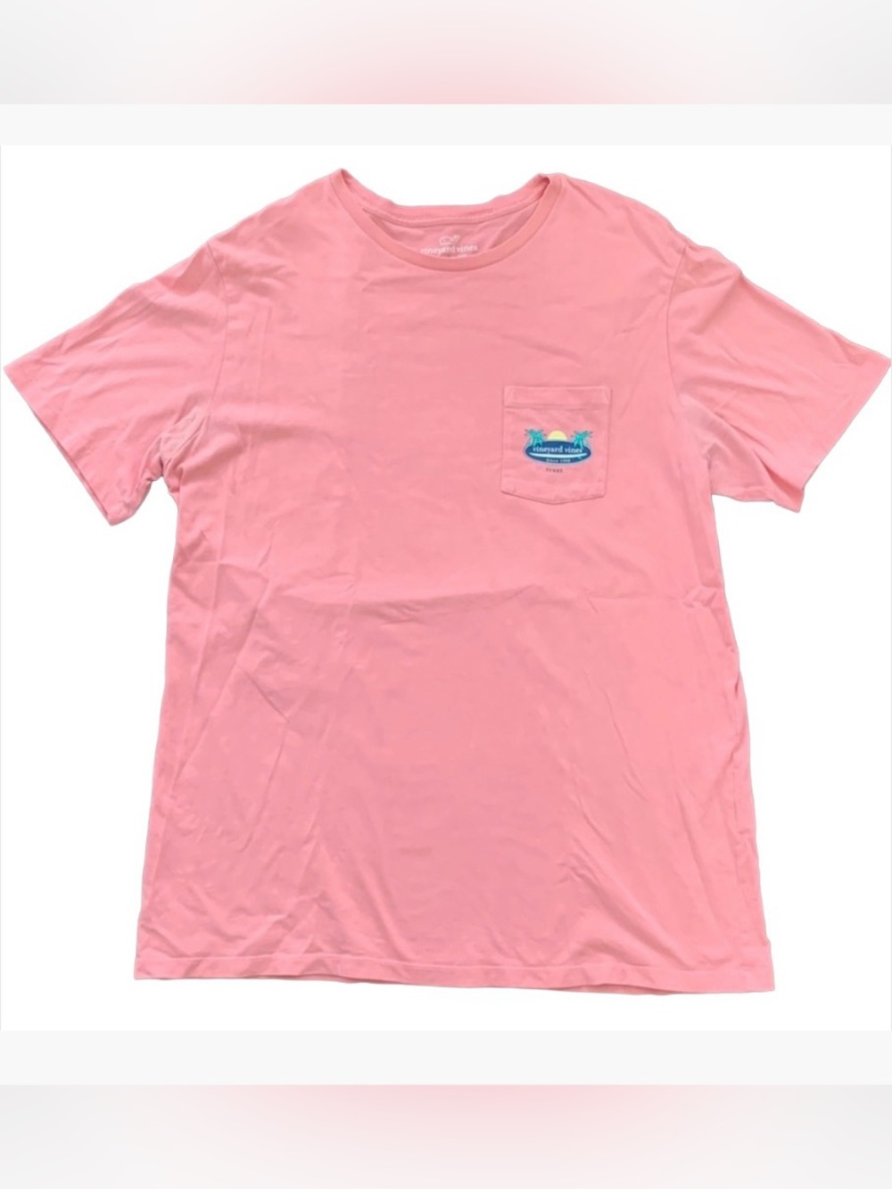VINEYARD VINES TEXAS TEE SHIRT PINK GRAPHIC SHORT SLEEVE MENS LARGE